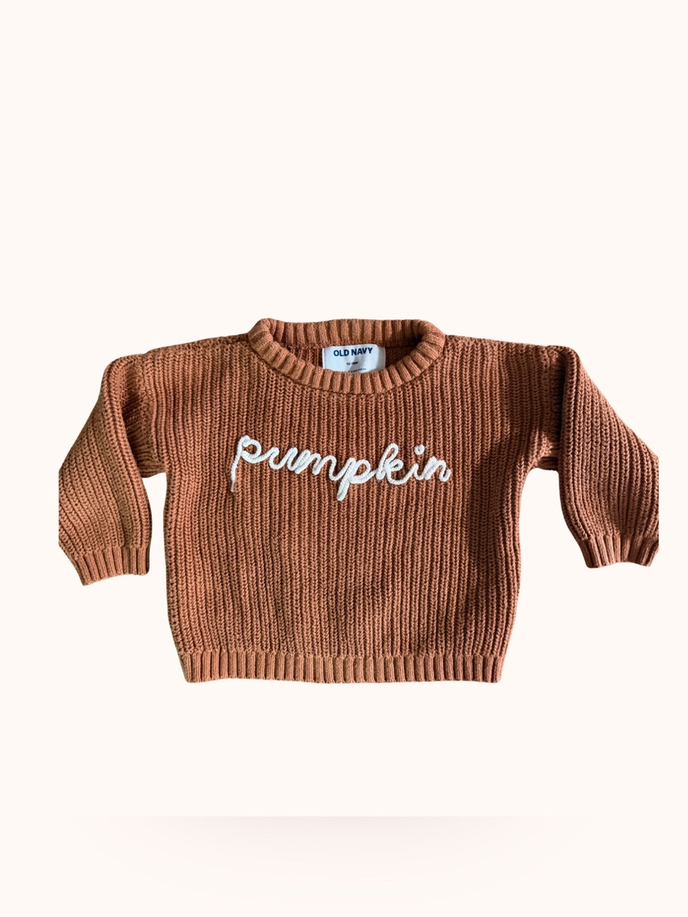 Old Navy Pumpkin Embroidered Crewneck Sweater - Rust
